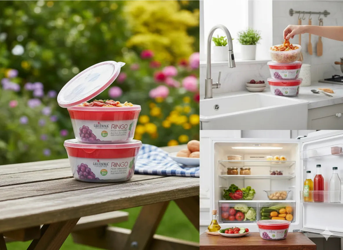 Airtight Plastic Food Storage Containers – BPA-Free, Leak-Proof 3-Piece Set for Kitchen & Meal Prep