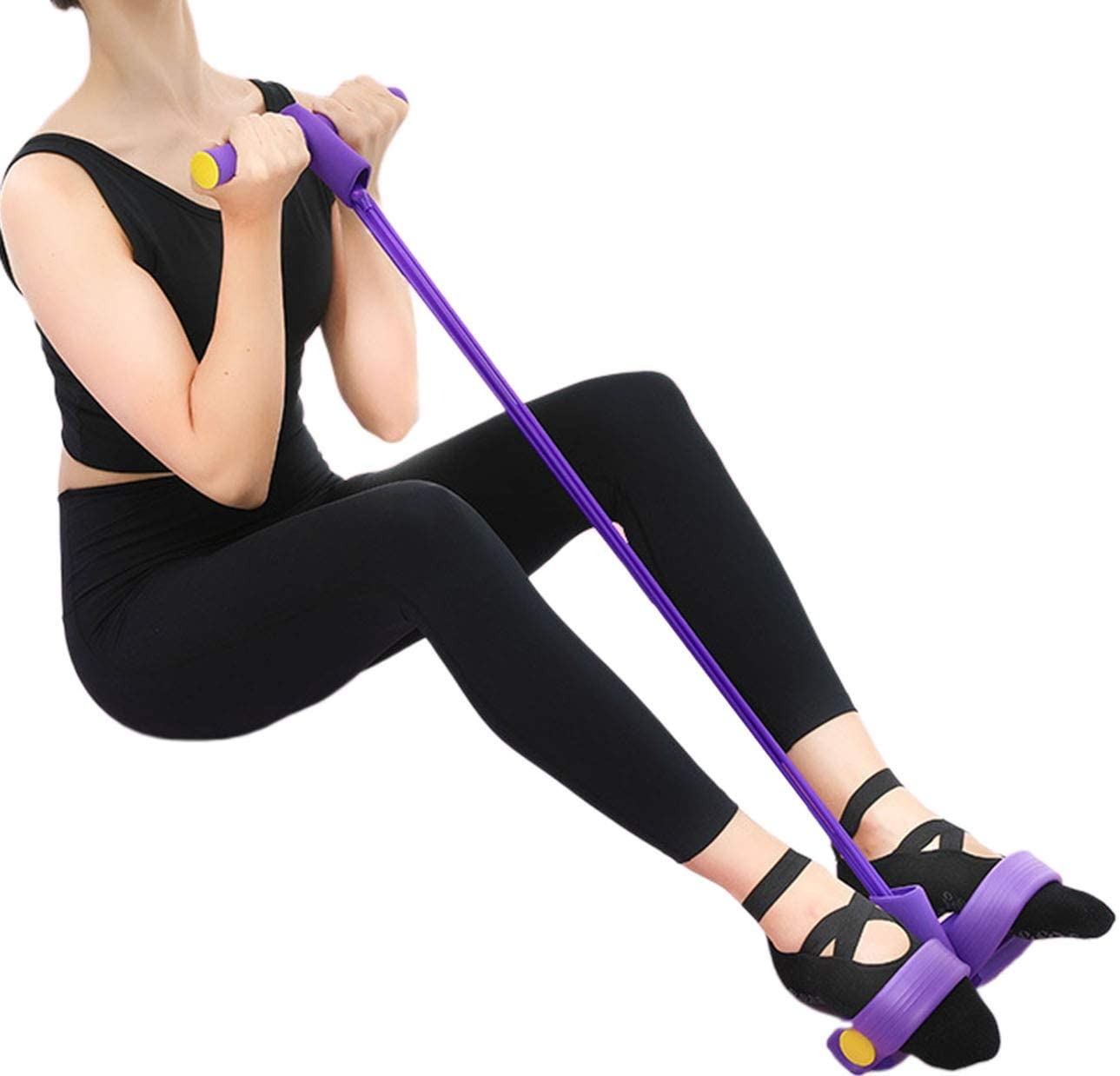Foot Pedal Resistance Band for Home Workout, Elastic Sit-Up Pull Rope for Yoga, Fitness & Tummy Trimmer