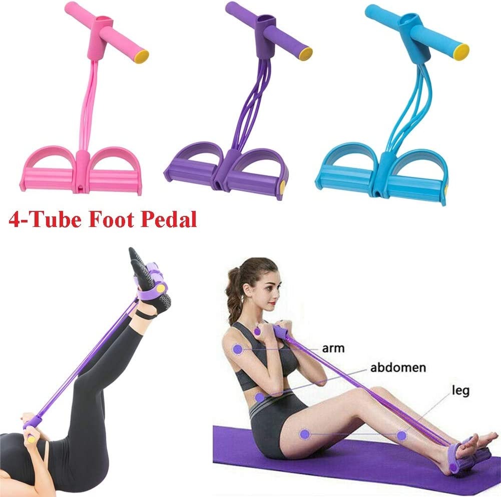 Foot Pedal Resistance Band for Home Workout, Elastic Sit-Up Pull Rope for Yoga, Fitness & Tummy Trimmer