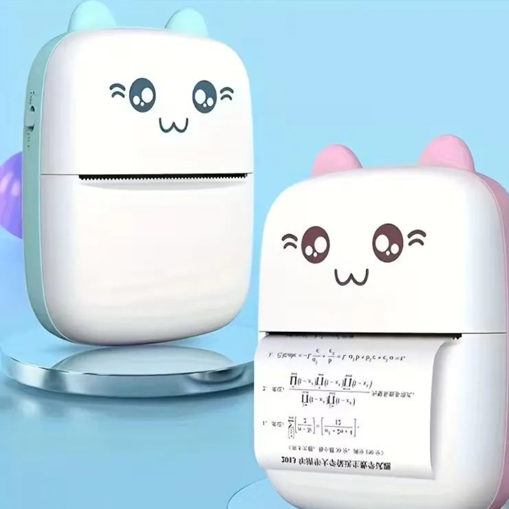 Pocket Inkless Mini Printer – Bluetooth Thermal Printer for Photos, Notes & Labels (Pink/Blue)