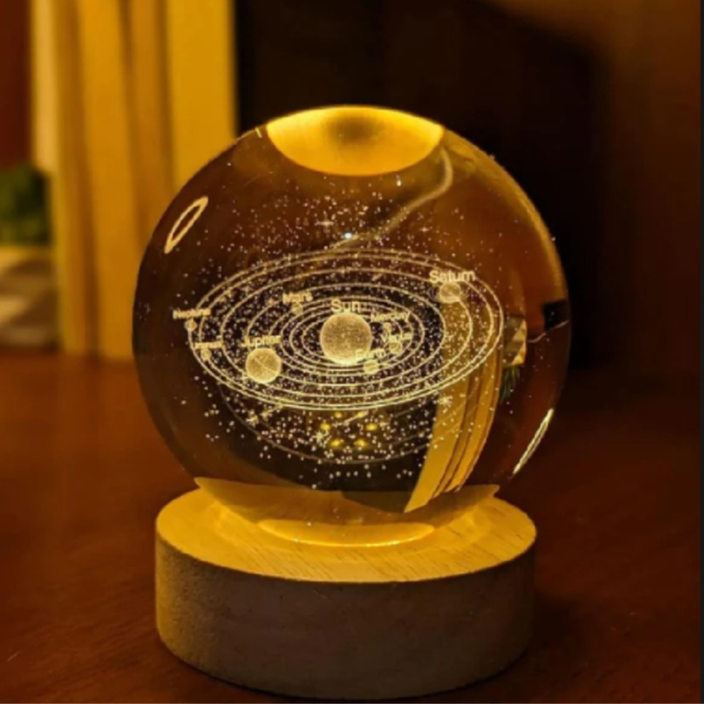 USB LED Night Light – 3D Galaxy Crystal Ball Lamp, Ideal for Home Décor & Festival Gifting