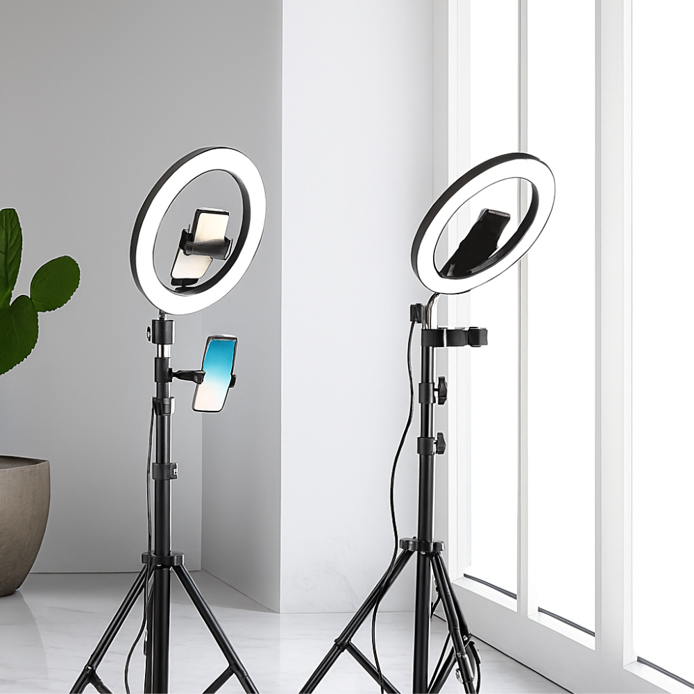 26cm Ring Light with Tripod – Adjustable 7ft Stand & 3 Light Modes, Perfect for Videos & Makeup