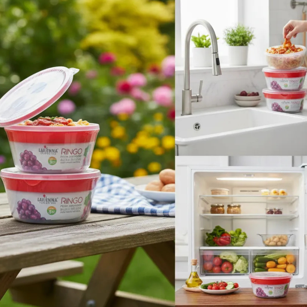 Airtight Plastic Food Storage Containers – BPA-Free, Leak-Proof 3-Piece Set for Kitchen & Meal Prep