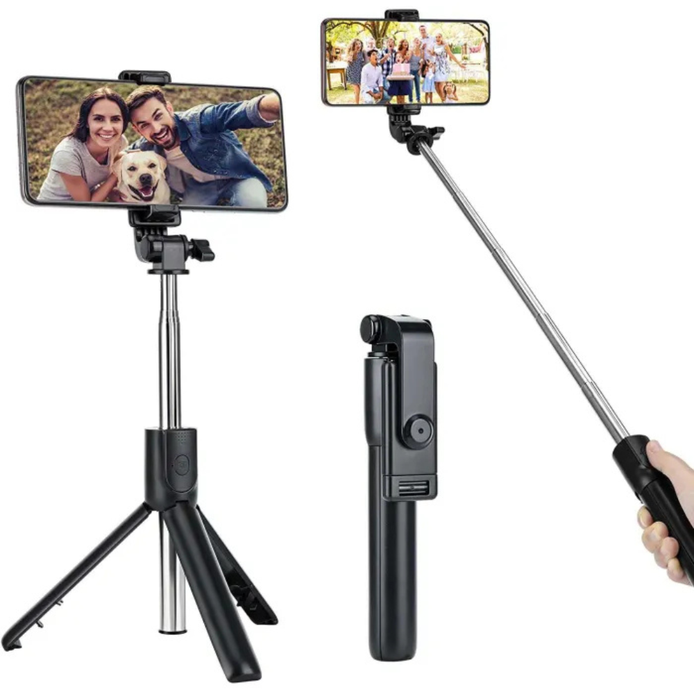 3-in-1 Selfie Stick Tripod – Bluetooth Remote Stand with Mirror for All Smartphones