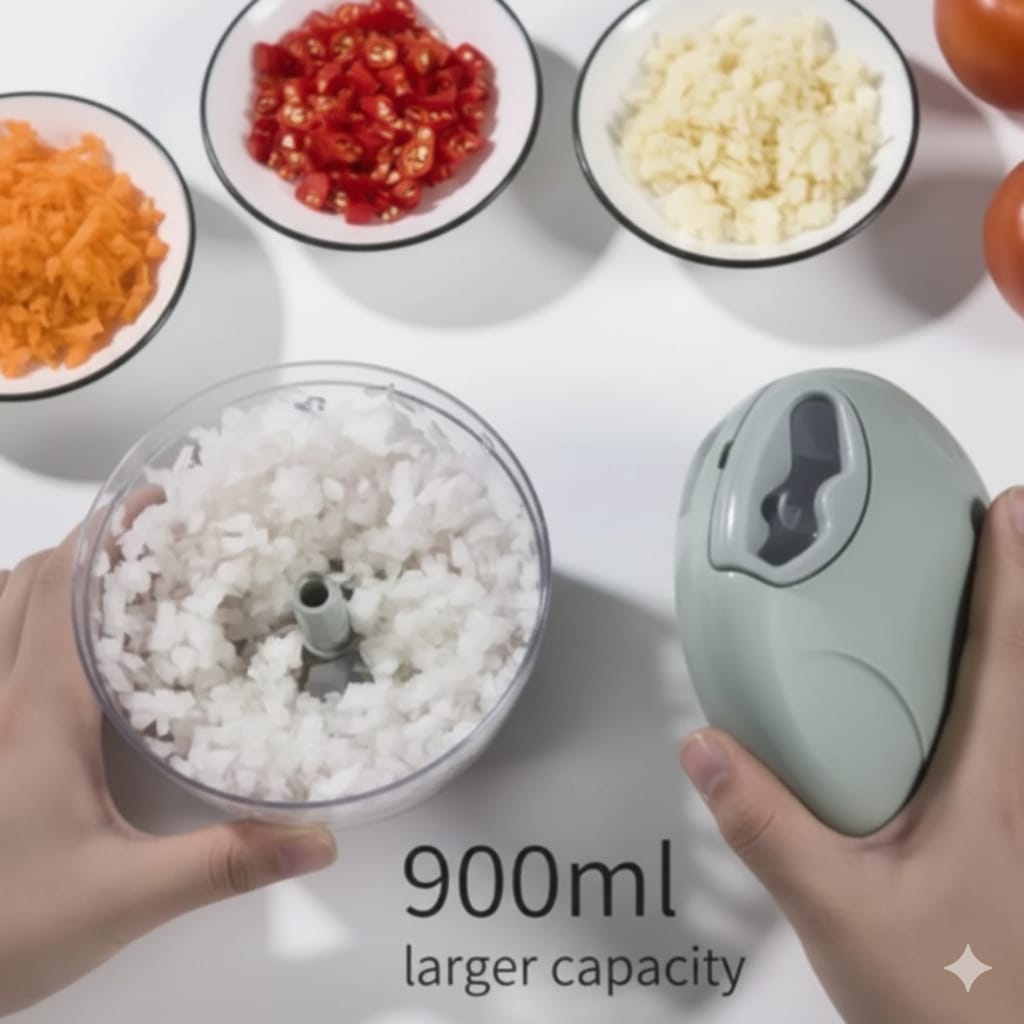 Chopper Food Processor 2000ML – 3-Blade Quick Press Chopper for Vegetables & Kitchen Tasks