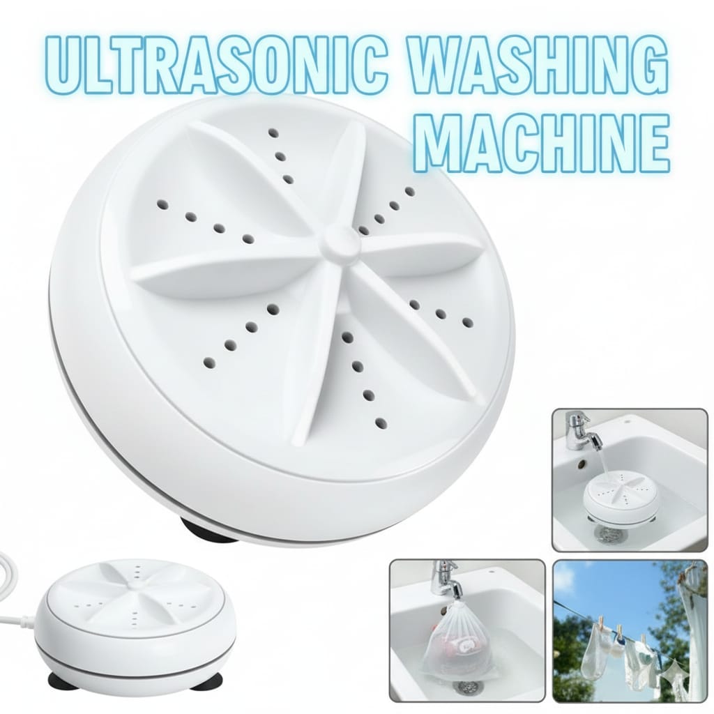 Mini Washing Machine Portable – USB Turbo Washer for Socks, Towels & Travel Laundry