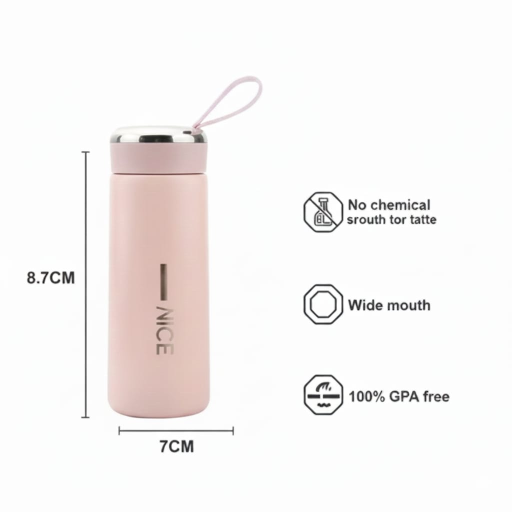 Nice Water Bottle 400ml – Hot & Cold Insulated Bottle for Gym, Office & Daily Hydration